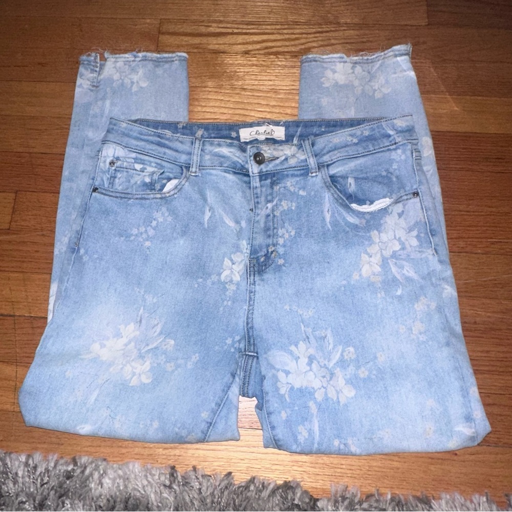 Charlie B Blue Floral Design Jeans